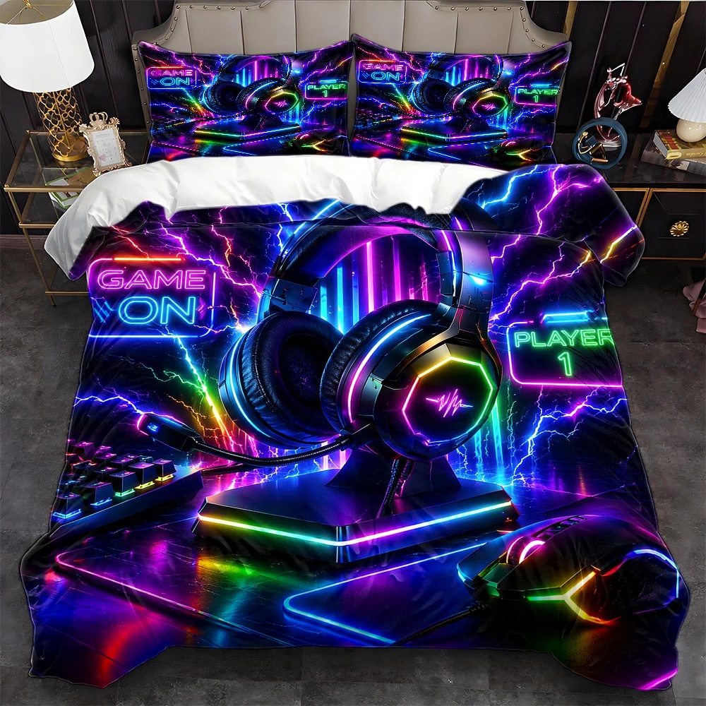 3Pc E-Sports Neon Style Duvet  - đánh giá và giá Esports Gaming Bed