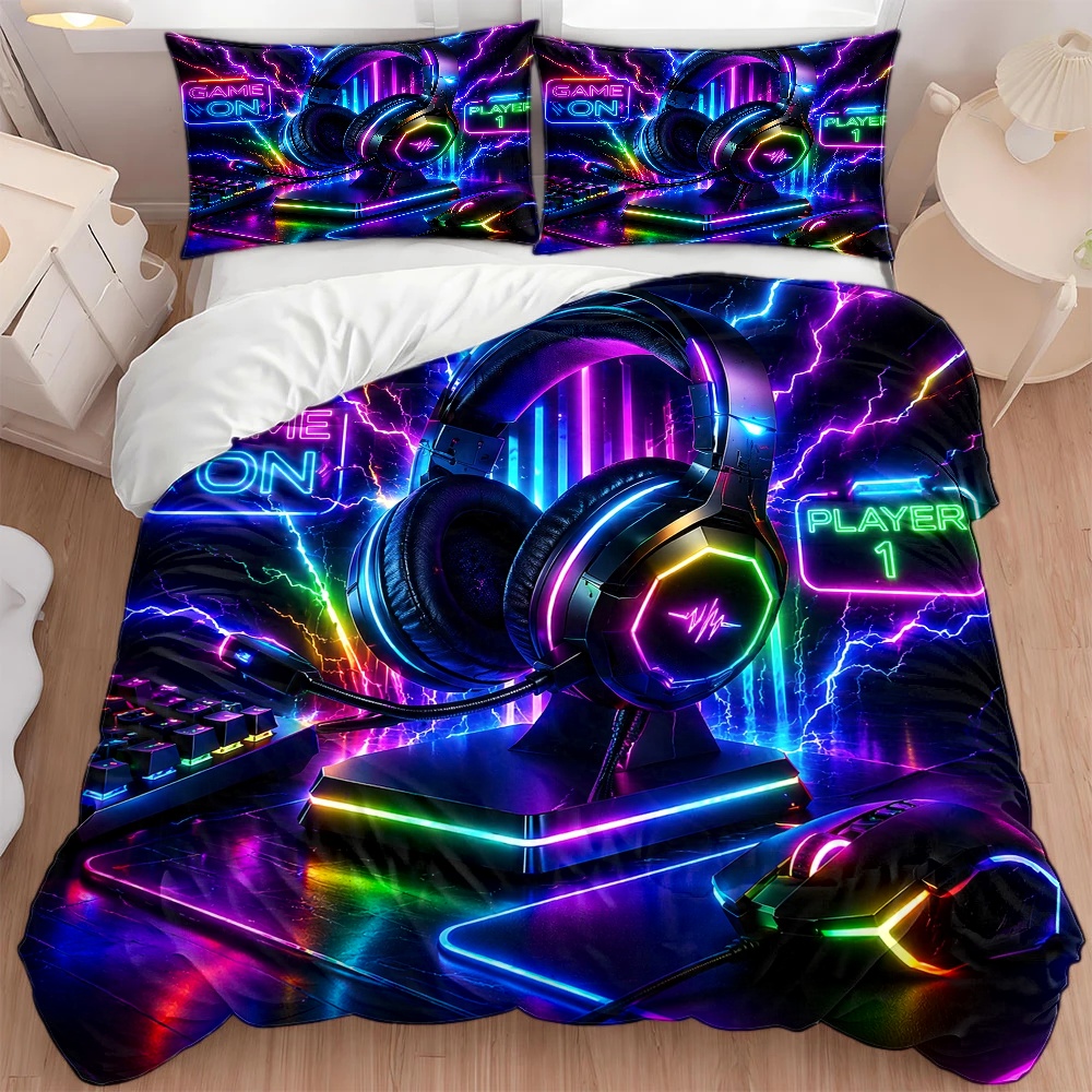 3Pc E-Sports Neon Style Duvet  - đánh giá và giá Esports Gaming Bed