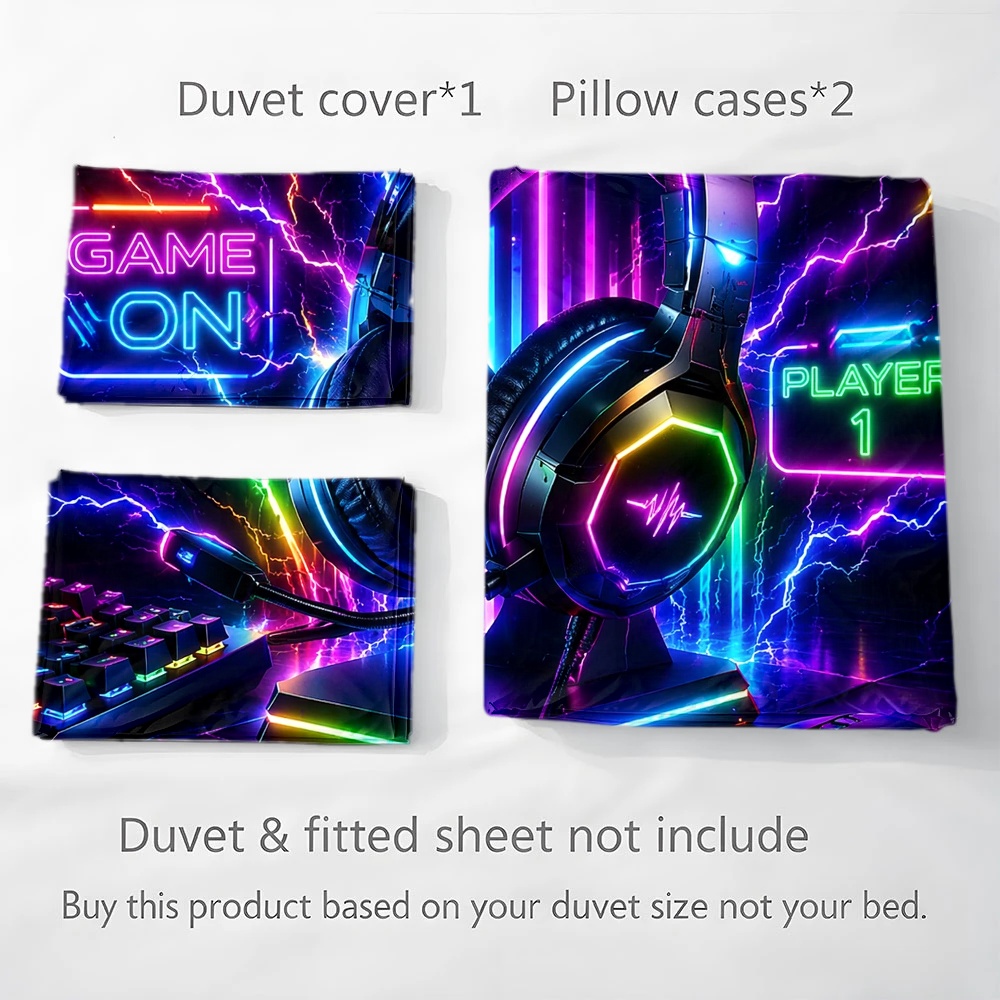 3Pc E-Sports Neon Style Duvet  - đánh giá và giá Esports Gaming Bed