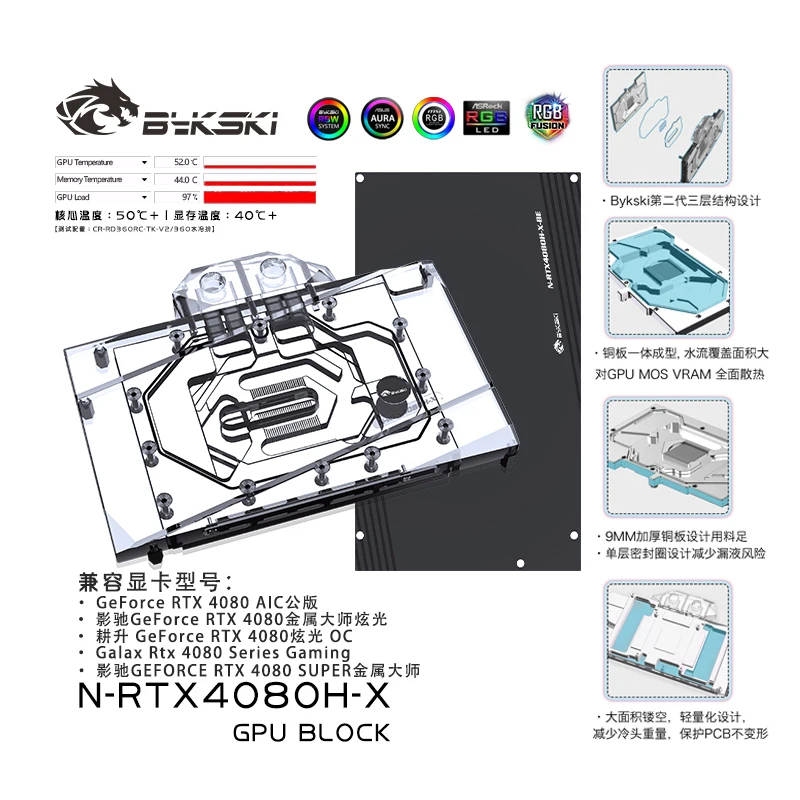 Bykski GPU Water Block for NVI - đánh giá và giá Nvidia Vga Rtx 4080