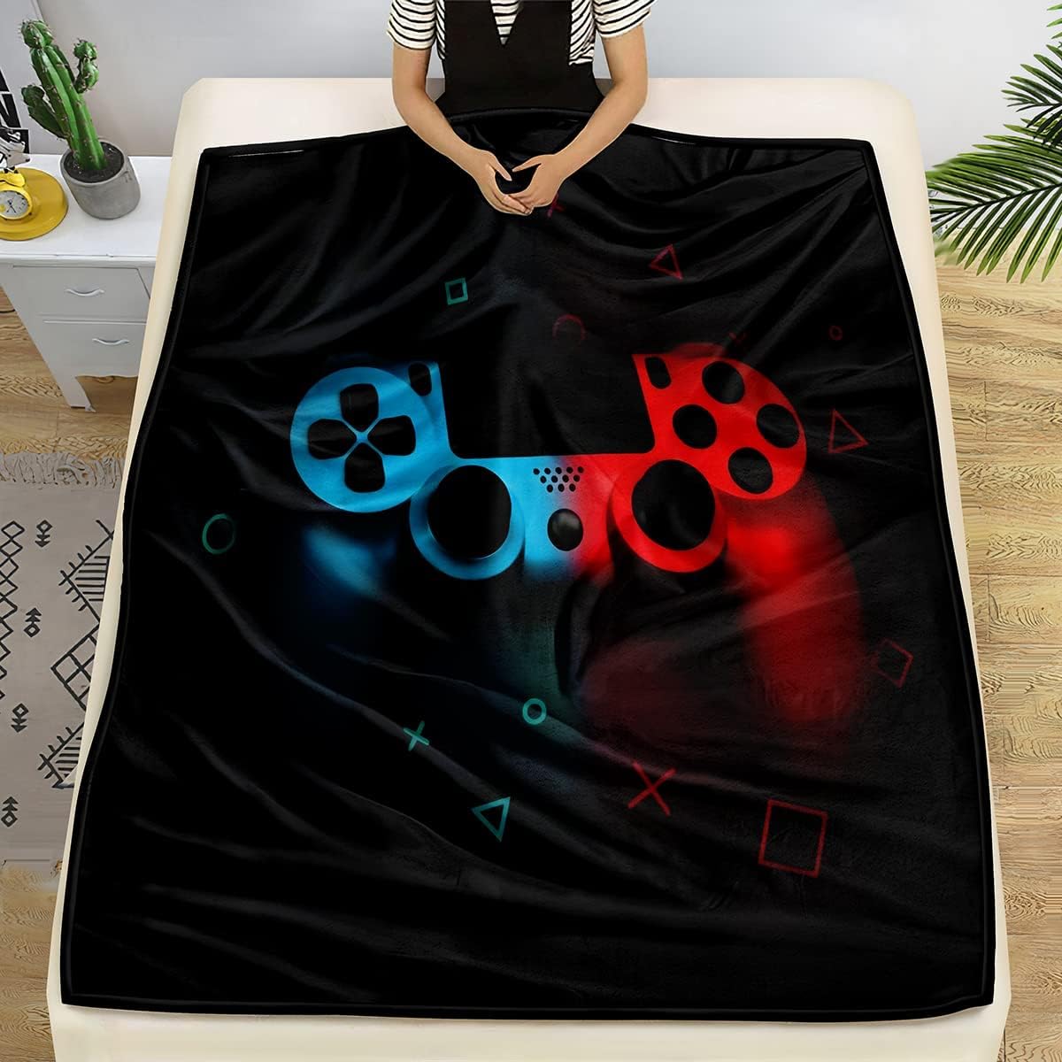 Gaming Pattern Fleece Throw Bl - đánh giá và giá Esports Gaming Bed