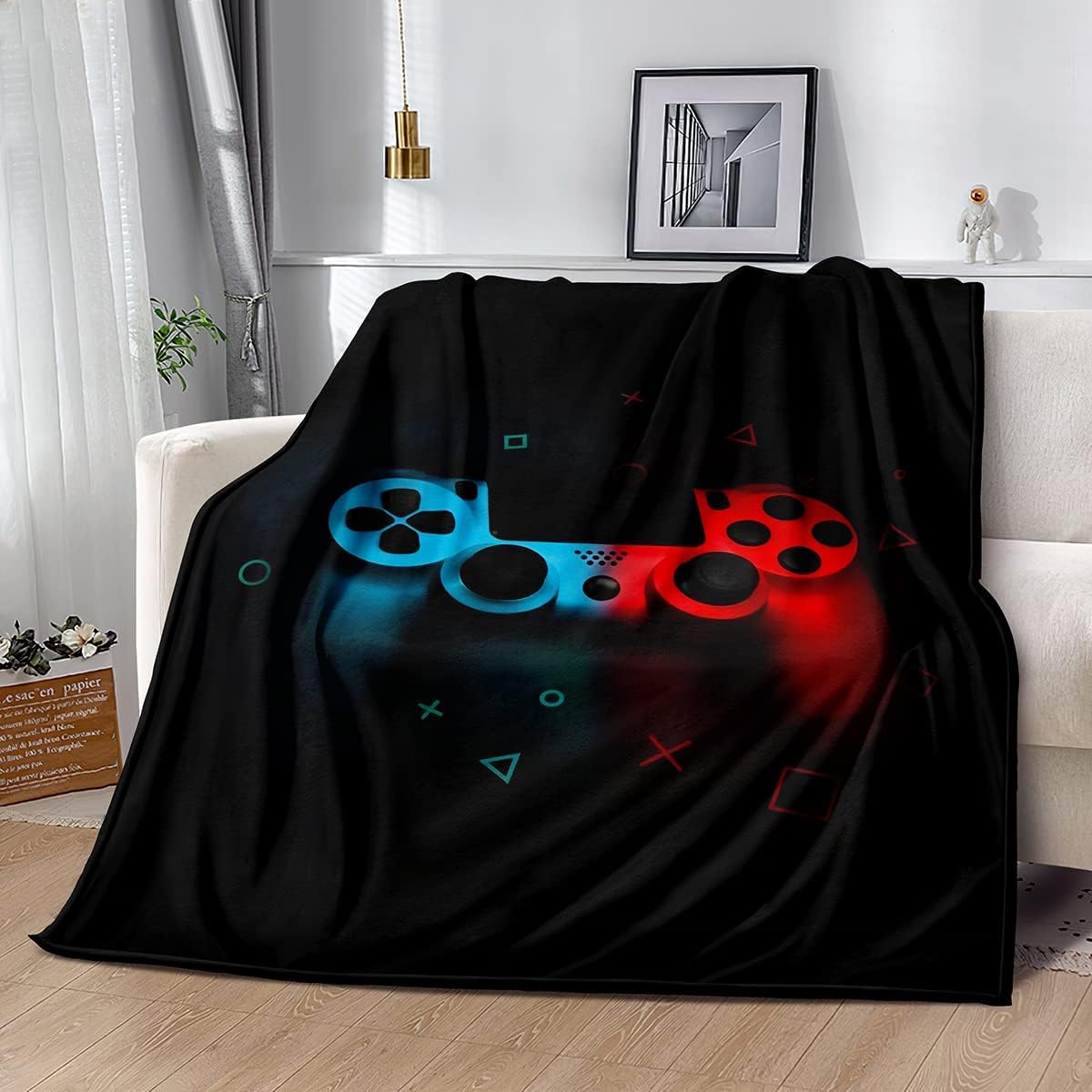Gaming Pattern Fleece Throw Bl - đánh giá và giá Esports Gaming Bed