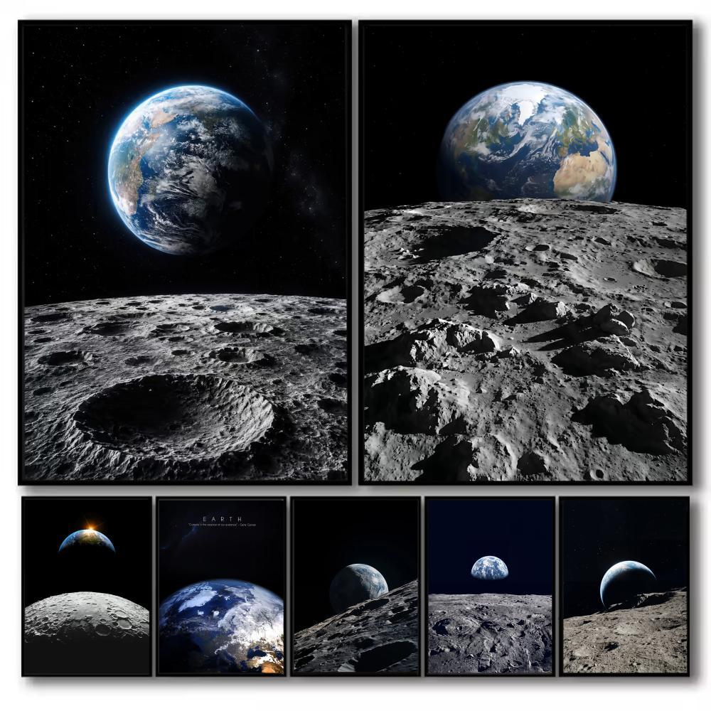 Earth and Moon Painting Canvas - đánh giá và giá Esports And Gaming Lounge